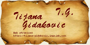 Tijana Gidaković vizit kartica
